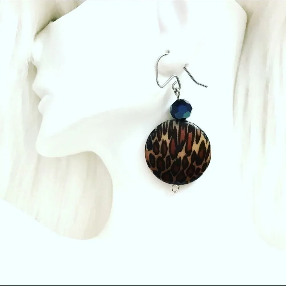 Cheetah Print Dangle Earrings